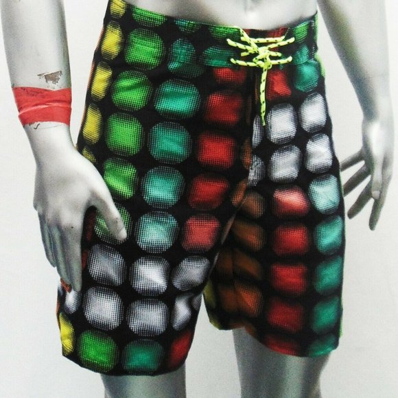 NWT SURF SUMMER SURF BEACH MEN SWIMWEAR TRUNKS SLIM FIT BOARD SHORTS SIZE S M - Picture 3 of 5